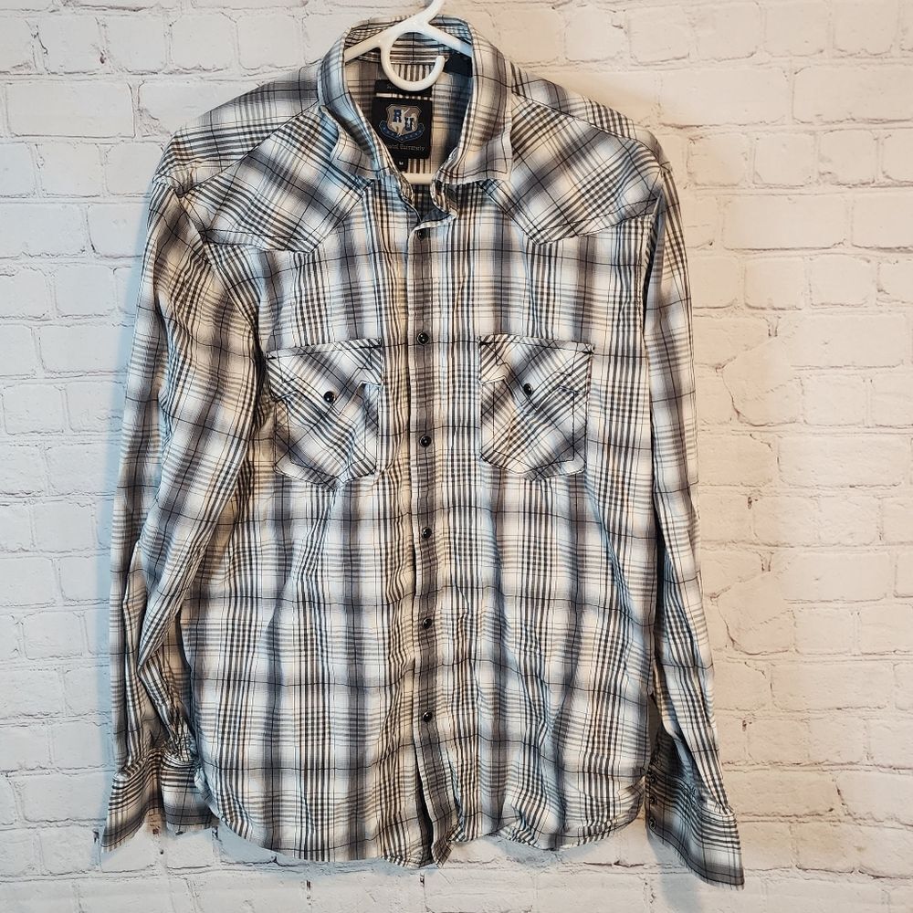 Men's Resistol University longsleeve pearl snapped shirt, size Medium